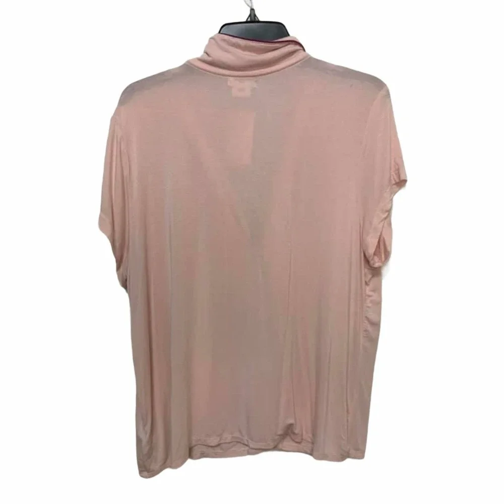 Shimera Pink Modal Button‎ Down Pajama Top Short Sleeve Contrast Piping XL NEW
